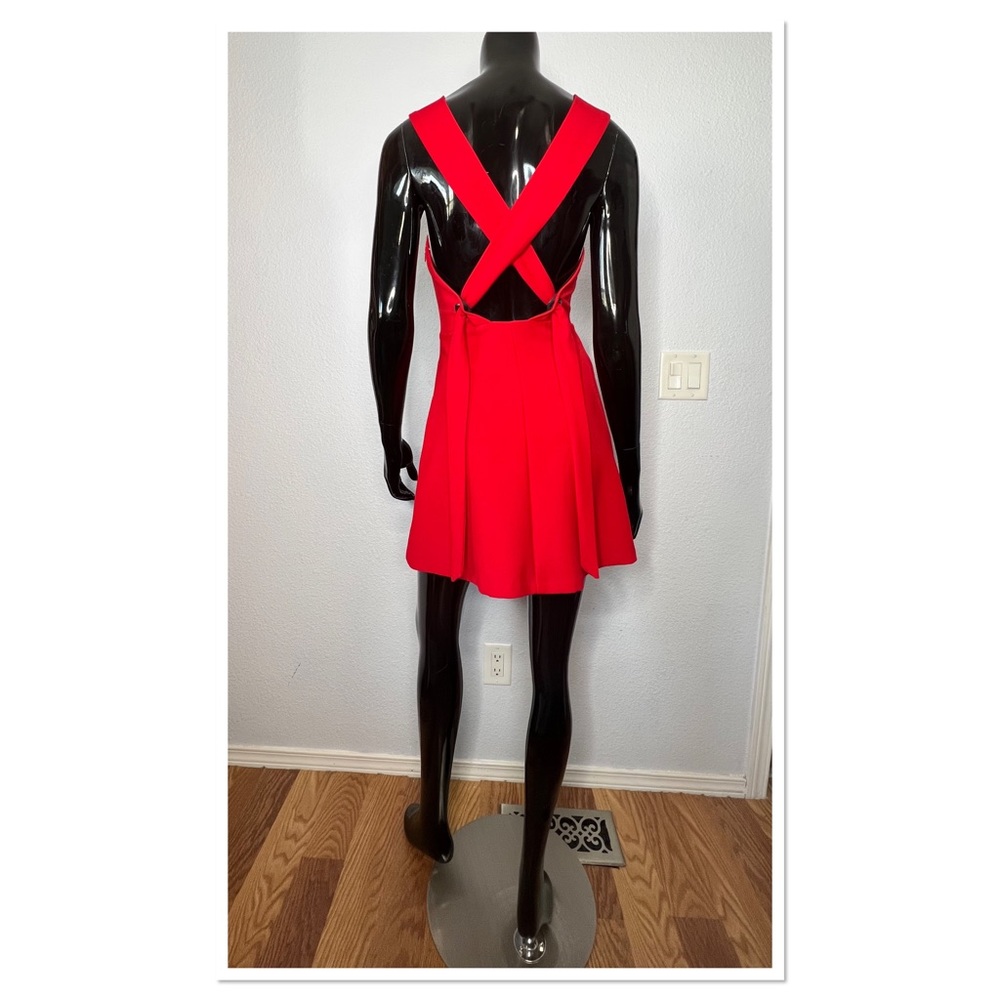 Zara Basic Collection Cross-Back Red Cocktail Dre… - image 4